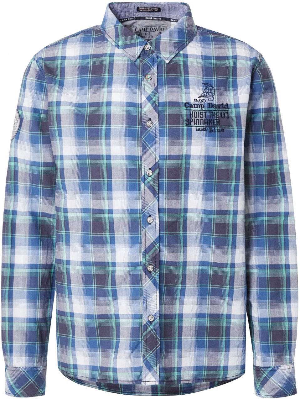 CAMP DAVID Košeľa  zafírová / tmavomodrá / mätová / biela