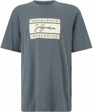 Jack & Jones Plus Tričko 'JORFrederiksberg'  svetlosivá / tmavosivá / čierna
