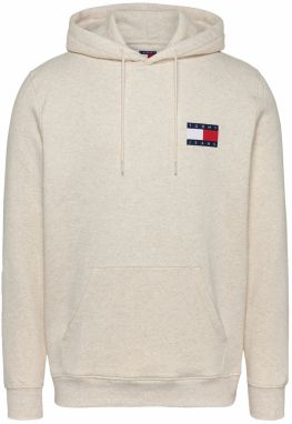 Tommy Jeans Mikina 'ESSENTIAL'  béžová melírovaná / námornícka modrá / červená / šedobiela