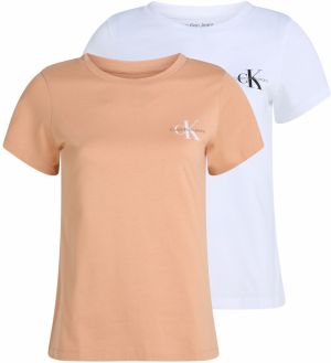 Calvin Klein Jeans Tričko  koralová / čierna / biela
