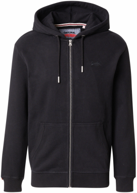 Superdry Tepláková bunda 'Essential'  čierna