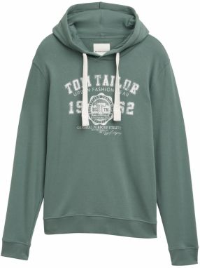 TOM TAILOR Mikina  nefritová / šedobiela