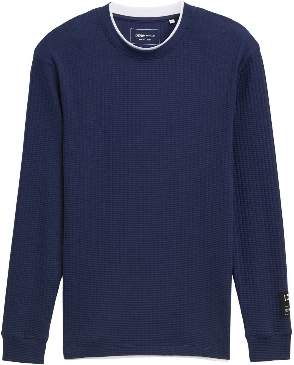 TOM TAILOR DENIM Tričko  tmavomodrá / biela