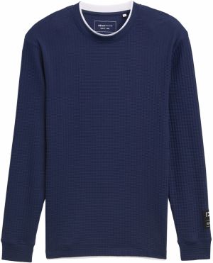 TOM TAILOR DENIM Tričko  tmavomodrá / biela