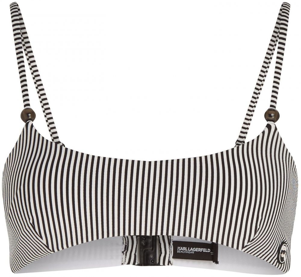 Karl Lagerfeld Bikinový top  čierna / biela