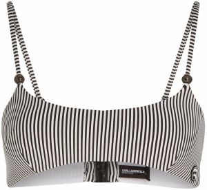 Karl Lagerfeld Bikinový top  čierna / biela