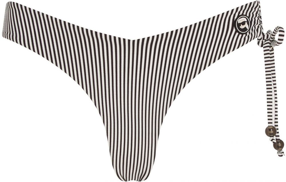 Karl Lagerfeld Bikinové nohavičky  čierna / biela
