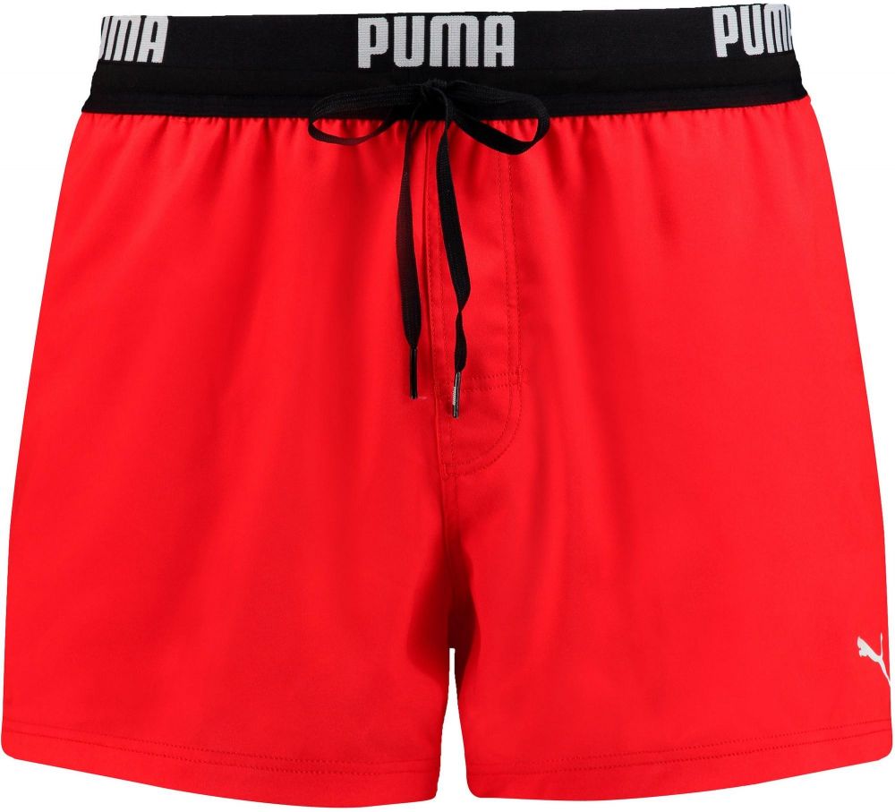 PUMA Plavecké šortky  červená / čierna / biela
