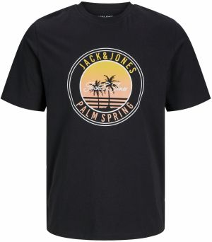 JACK & JONES Tričko 'JJPalm'  žltá / oranžová / čierna / biela
