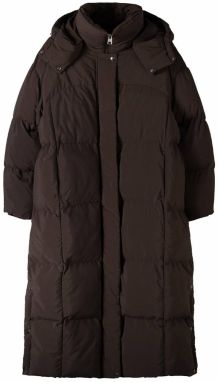 Bershka Zimný kabát  tmavohnedá