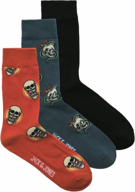 JACK & JONES Ponožky 'JACANATOMY SKULL'  námornícka modrá / červená / čierna / prírodná biela