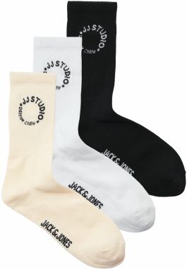 JACK & JONES Ponožky 'JACMARCUS'  béžová / čierna / biela
