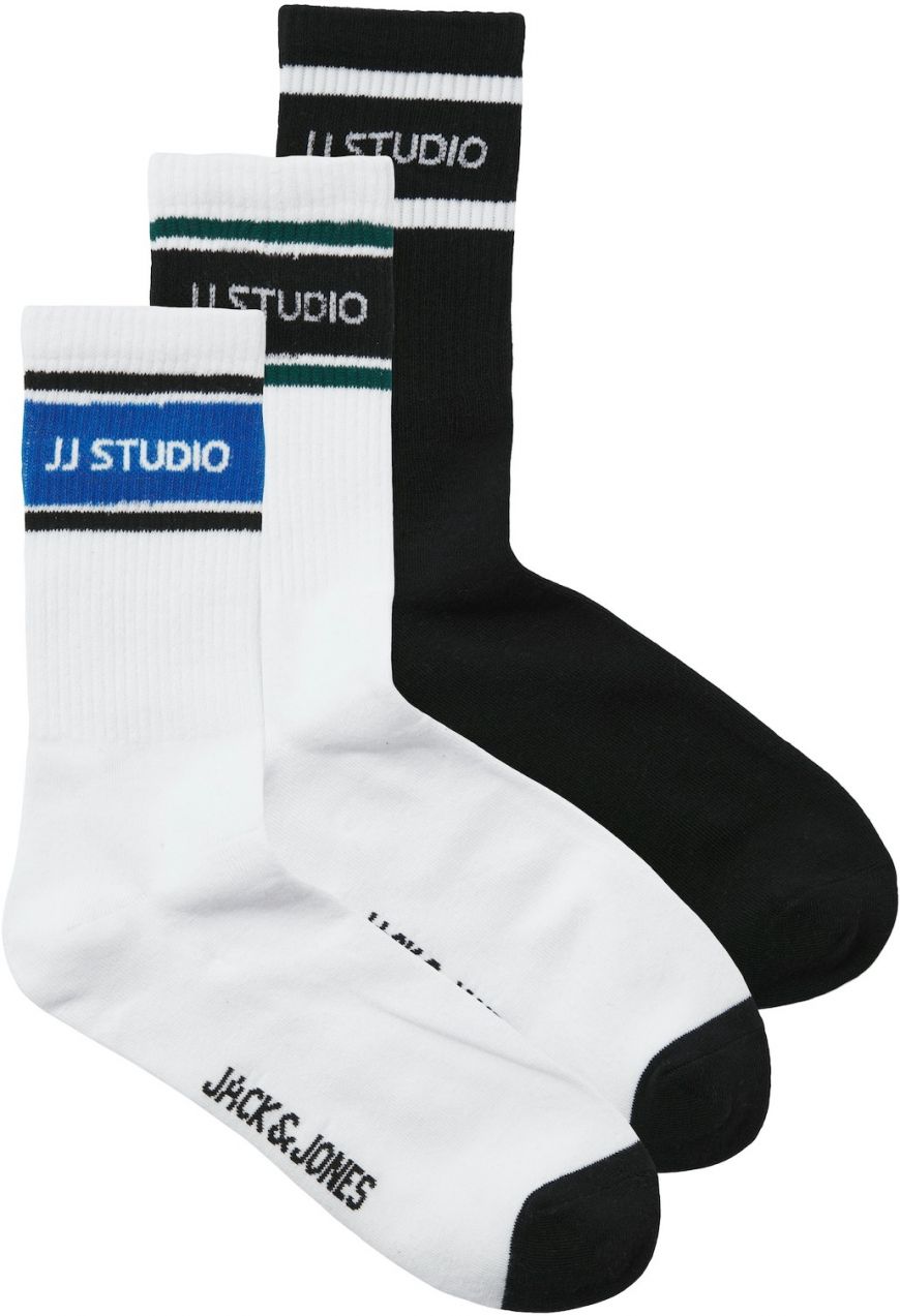 JACK & JONES Ponožky 'JACHUGH'  modrá / jedľová / čierna / biela