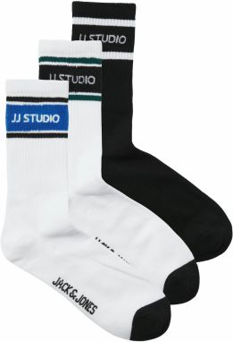 JACK & JONES Ponožky 'JACHUGH'  modrá / jedľová / čierna / biela