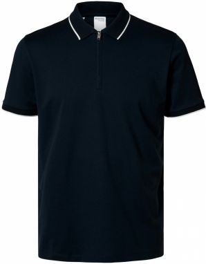 SELECTED HOMME Tričko 'SLHFave'  námornícka modrá / biela