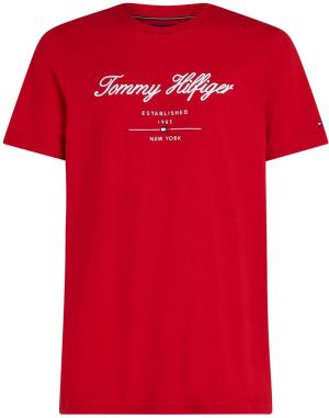 TOMMY HILFIGER Tričko  námornícka modrá / krvavo červená / biela