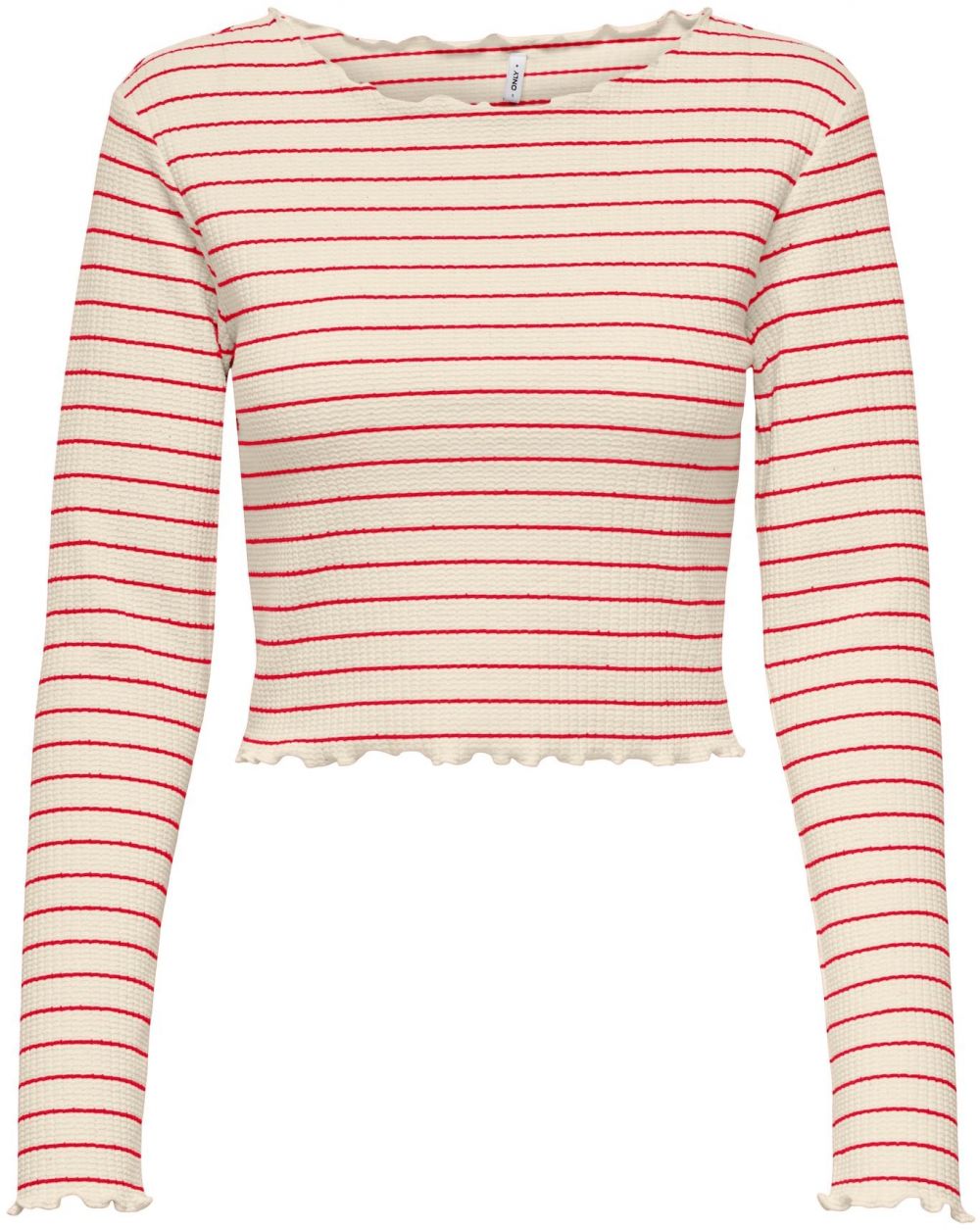 ONLY Tričko 'ONLANITS'  brusnicová / biela ako vlna