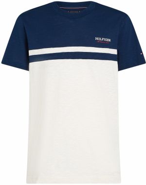 TOMMY HILFIGER Tričko  námornícka modrá / biela melírovaná