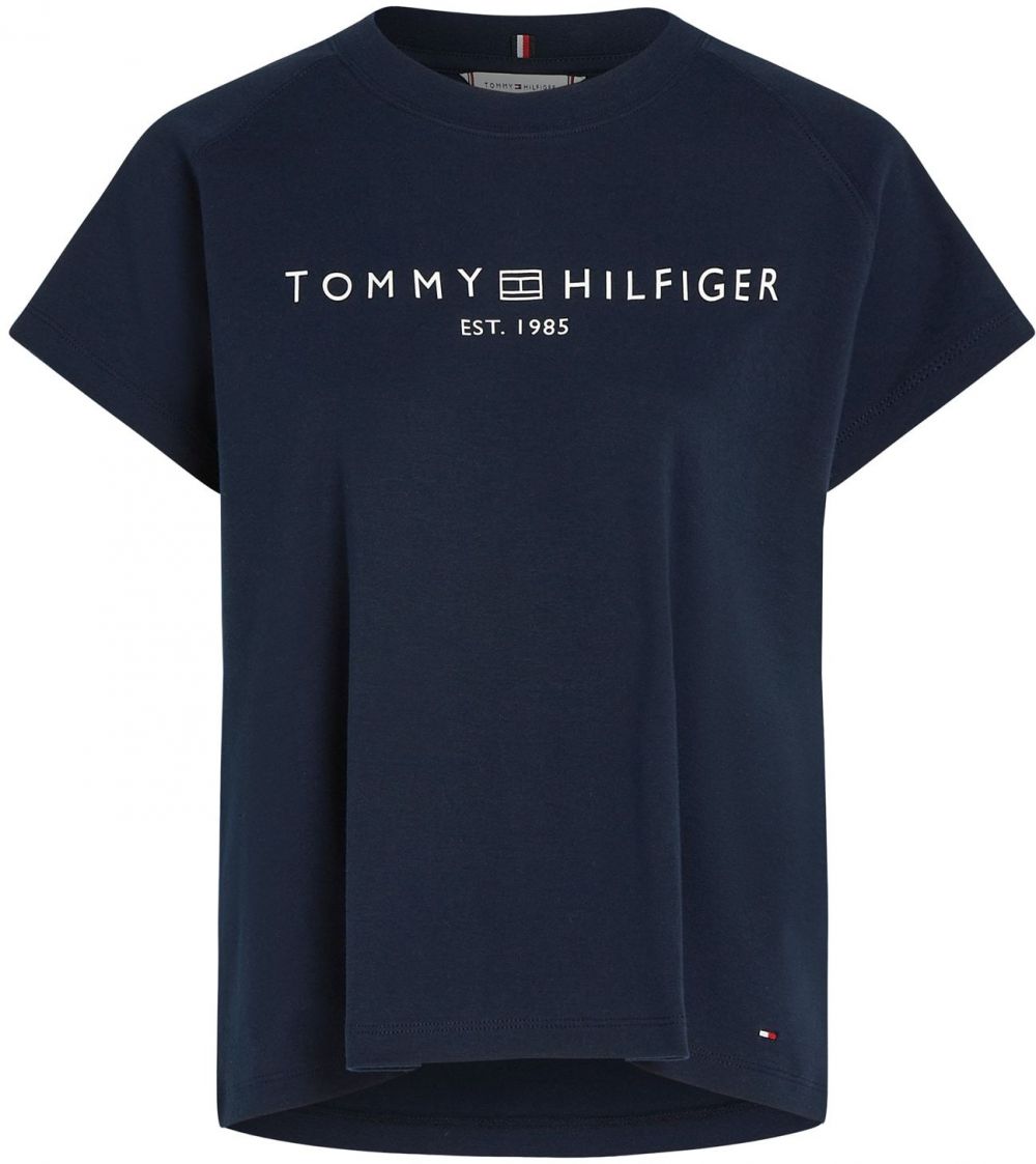 TOMMY HILFIGER Tričko  tmavomodrá / biela