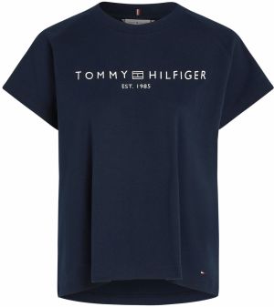 TOMMY HILFIGER Tričko  tmavomodrá / biela