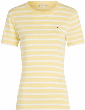 TOMMY HILFIGER Tričko 'Cody'  citrónová žltá / biela