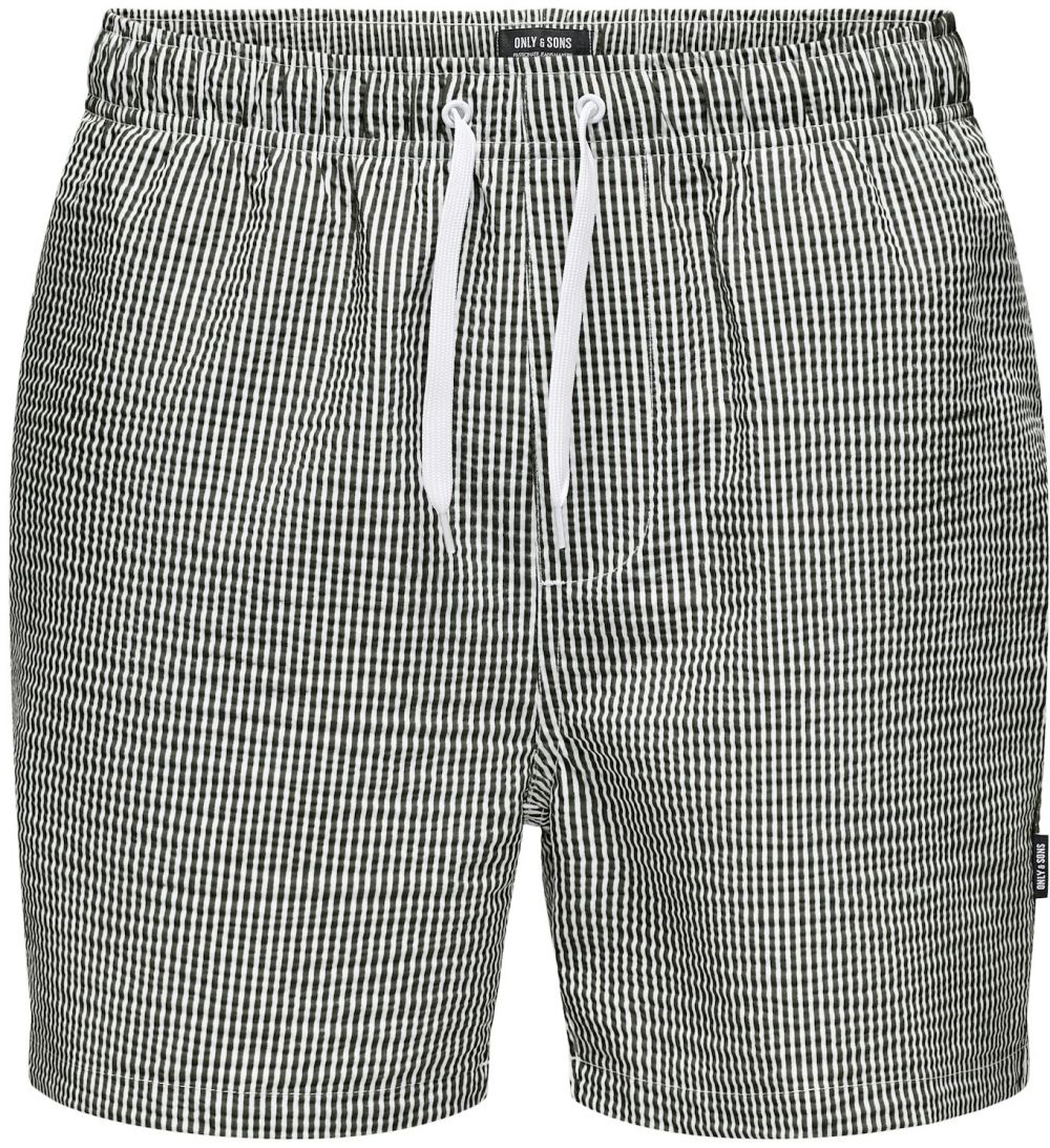 Only & Sons Plavecké šortky 'ONSTED'  tmavosivá / biela