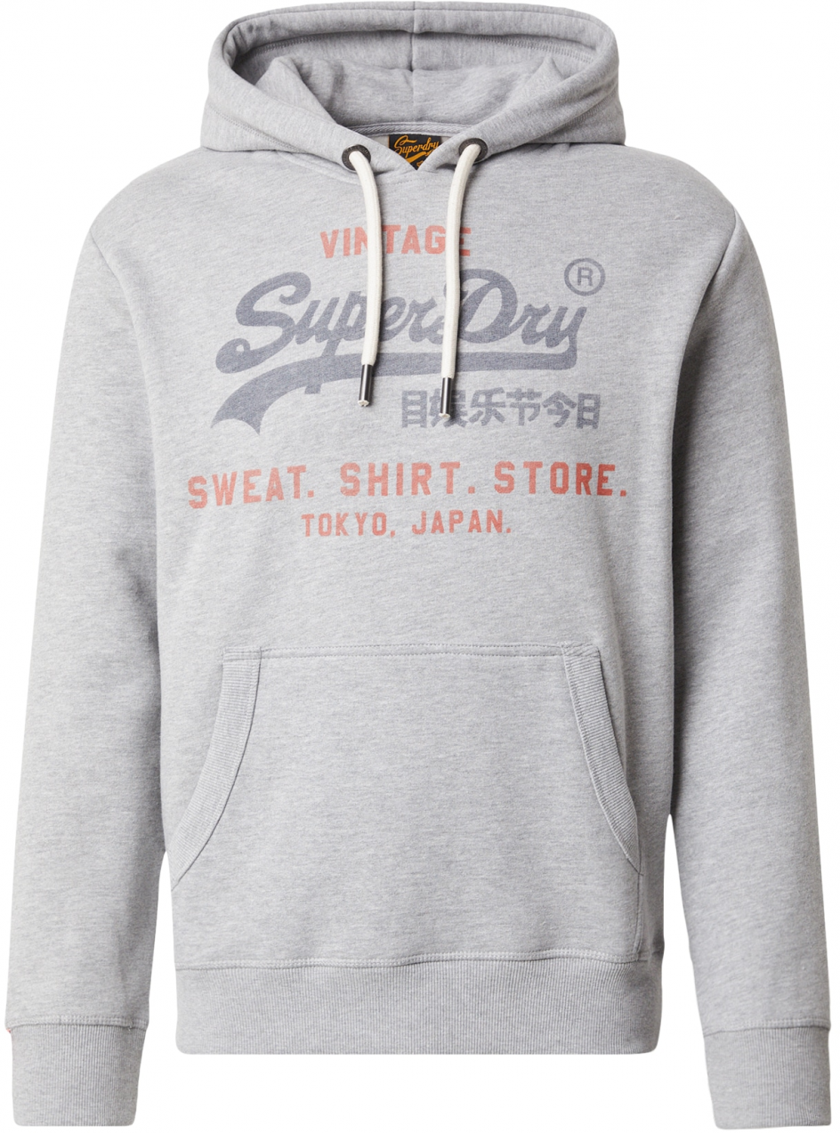 Superdry Mikina 'Heritage'  modrá melírovaná / sivá melírovaná / červená melírovaná