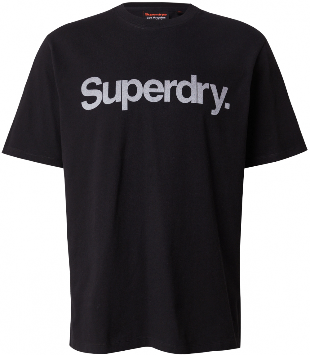 Superdry Tričko  sivá / čierna