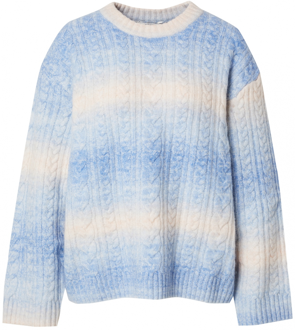 Monki Sveter  svetlomodrá / šedobiela