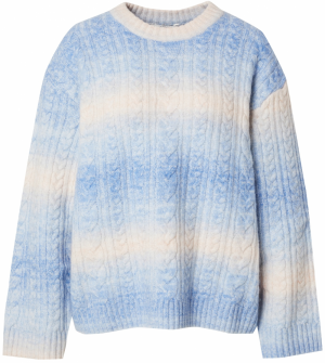 Monki Sveter  svetlomodrá / šedobiela
