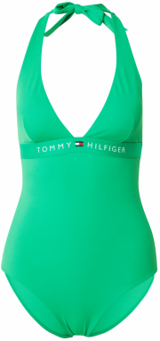 Tommy Hilfiger Underwear Jednodielne plavky  zelená / biela