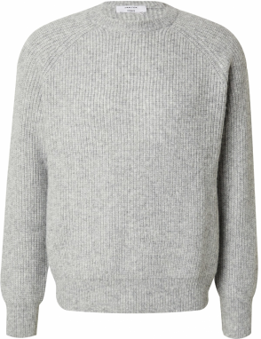 DAN FOX APPAREL Sveter 'Michael'  sivá melírovaná