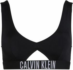 Calvin Klein Swimwear Bikinový top  čierna / šedobiela