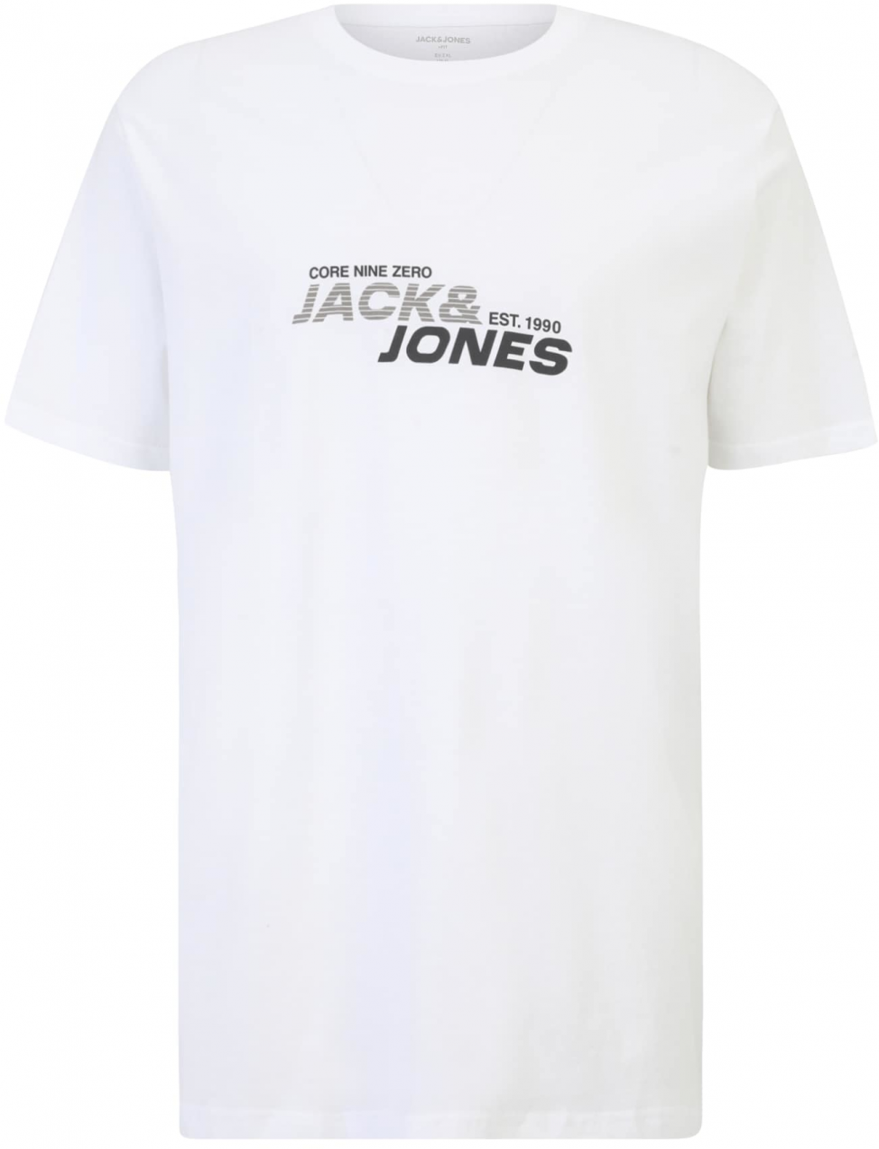 Jack & Jones Plus Tričko 'JCOTARMAC'  sivá / čierna / biela