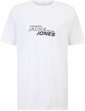 Jack & Jones Plus Tričko 'JCOTARMAC'  sivá / čierna / biela
