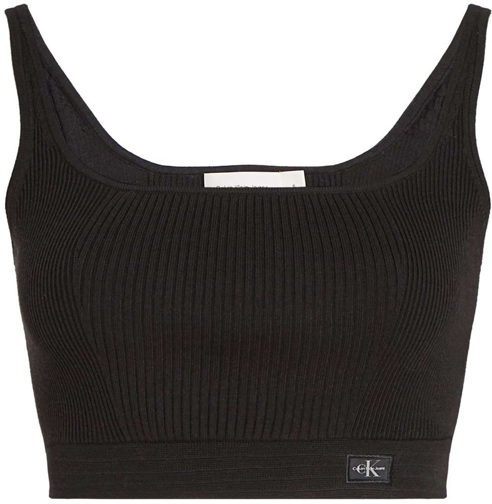 Calvin Klein Jeans Vyšívaný top  čierna