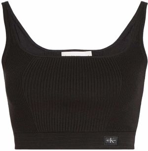 Calvin Klein Jeans Vyšívaný top  čierna