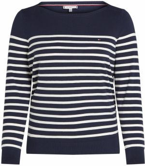 Tommy Hilfiger Curve Sveter  námornícka modrá / biela