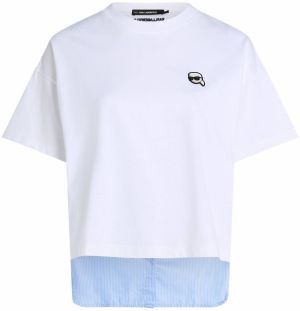 Karl Lagerfeld Tričko ' IKON T-SHIRT AUS MISCHGEWEBE '  biela