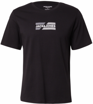 JACK & JONES Tričko  sivá / čierna / biela
