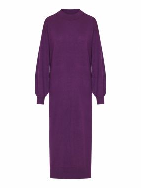 Funky Buddha Pletené šaty  tmavofialová