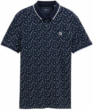 TOM TAILOR DENIM Tričko  tmavomodrá / svetlomodrá / biela