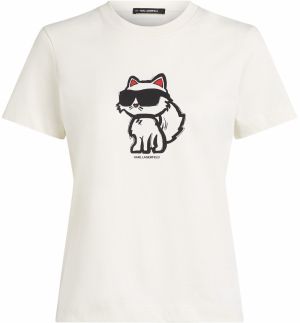 Karl Lagerfeld Tričko 'IKON'  krémová / čierna