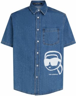 Karl Lagerfeld Košeľa 'Ikon'  modrá denim / biela