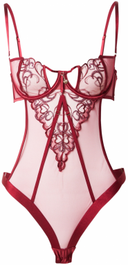 Hunkemöller Body 'Scarlett'  bordová / strieborná