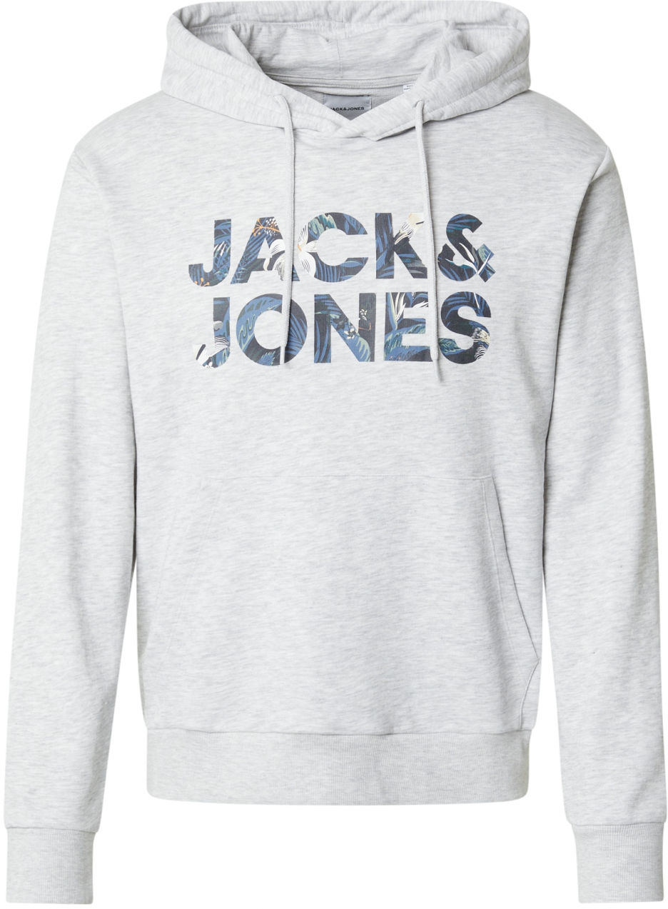 JACK & JONES Mikina 'JJEBryan'  námornícka modrá / čierna / biela melírovaná