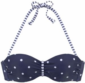 s.Oliver Bikinový top 'Audrey'  námornícka modrá / biela