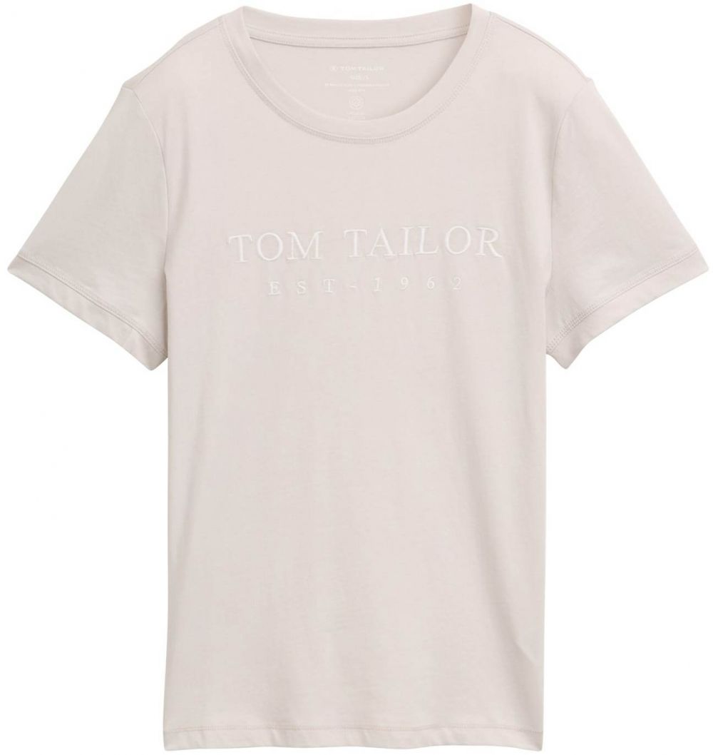 TOM TAILOR Tričko  sivobéžová / šedobiela