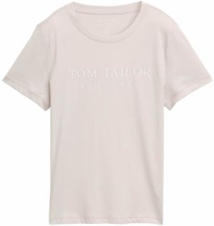 TOM TAILOR Tričko  sivobéžová / šedobiela