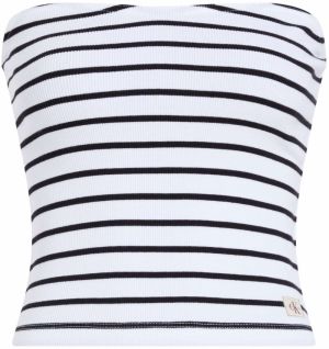 Calvin Klein Jeans Top  čierna / biela